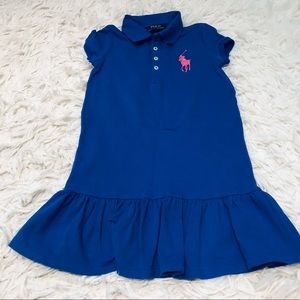 SOLD Polo Ralph Lauren Blue Big pony cotton girls dress